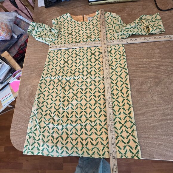 🔴Charlotte Taylor Women Dress Novality Grass Hopper Pattern Green‎ and yellow 2 - Picture 16 of 17